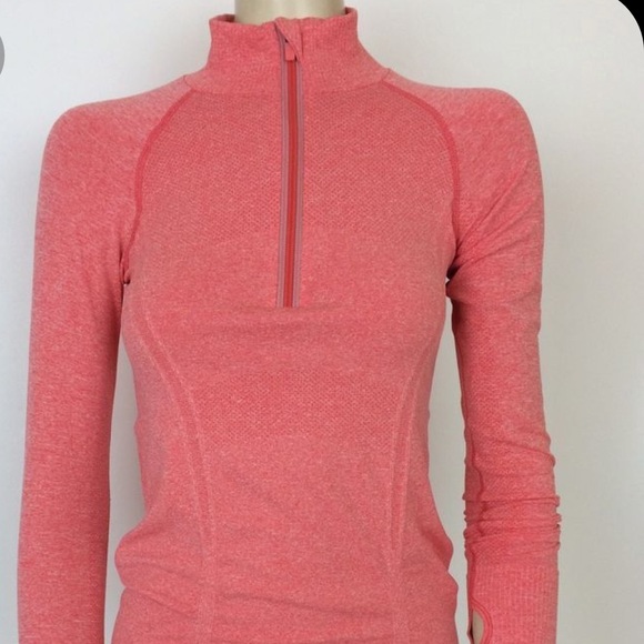Athleta Fast Track Half Zip Top Rushed. Coral. XS - Picture 9 of 9
